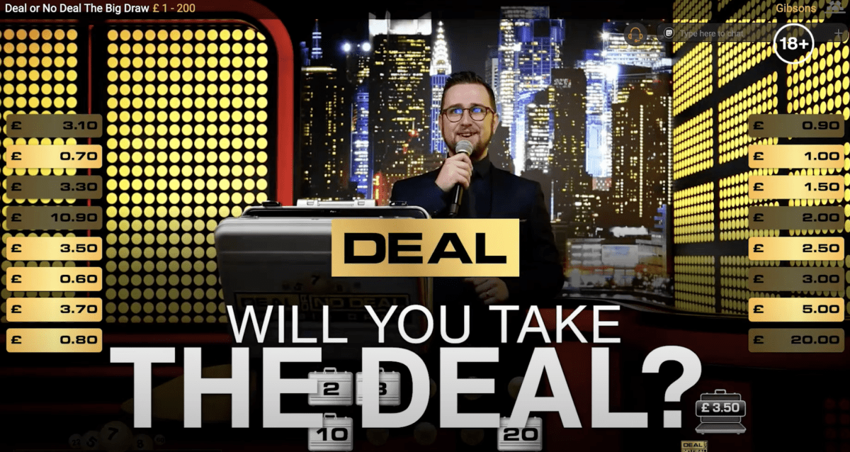 Big Wins at Playtech Deal Or No Deal The Big Draw Live Casinos