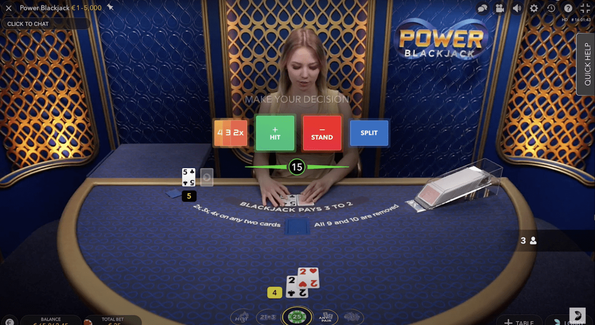Live Power Blackjack Features and Bonus Rounds